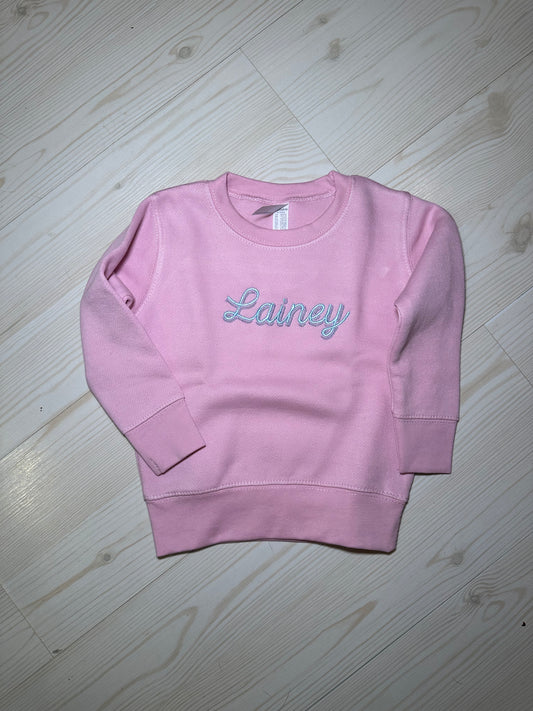 double layered name sweatshirt