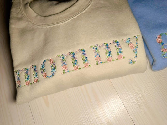 Custom floral name crewneck